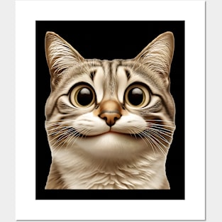 Happy cat face Posters and Art